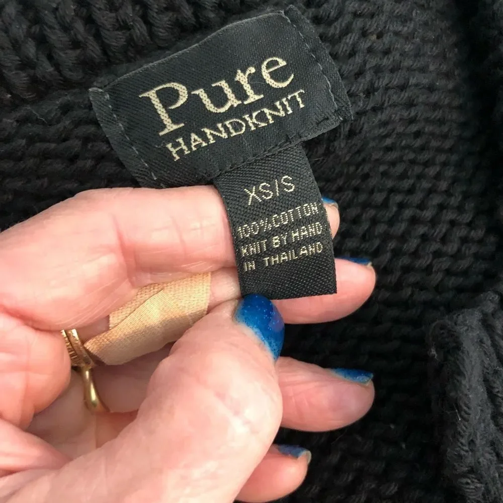 Black Pure hand knit sweater - Picture 4 of 5